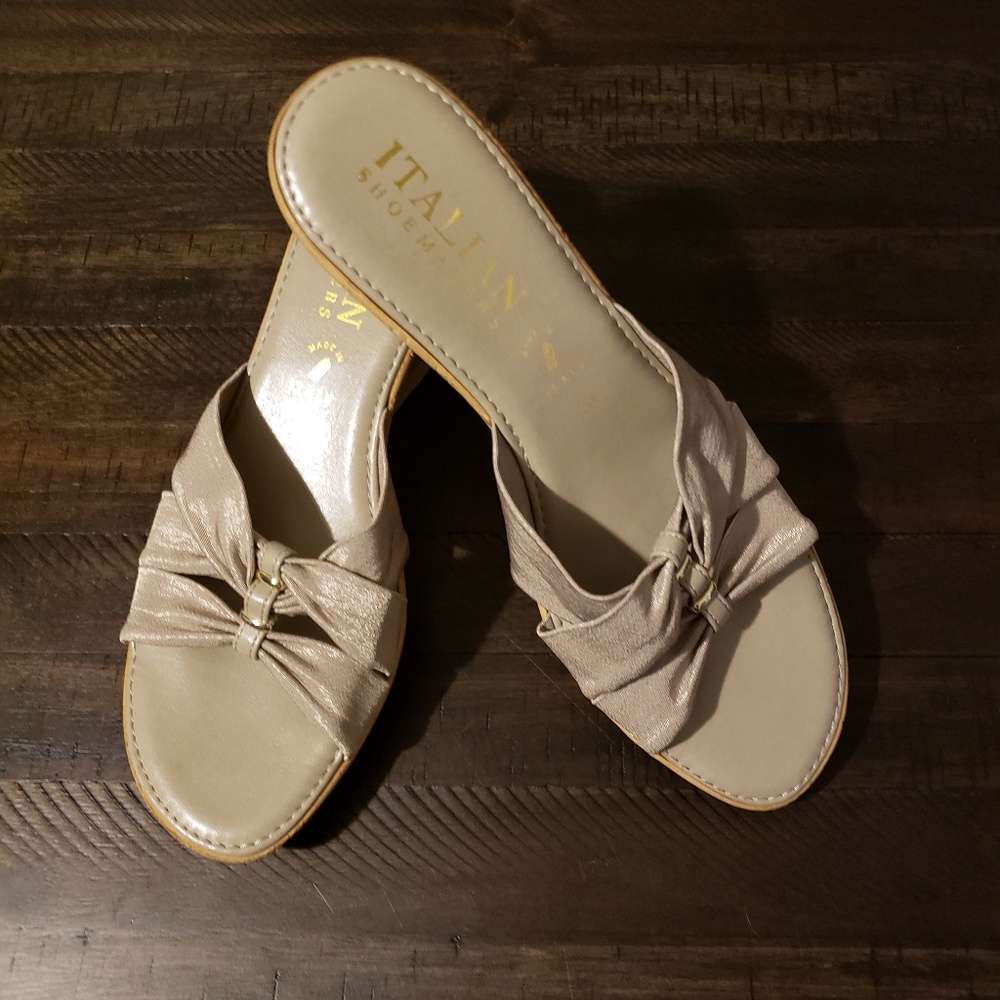 Italian Shoemakers Gold Wedge Sandal